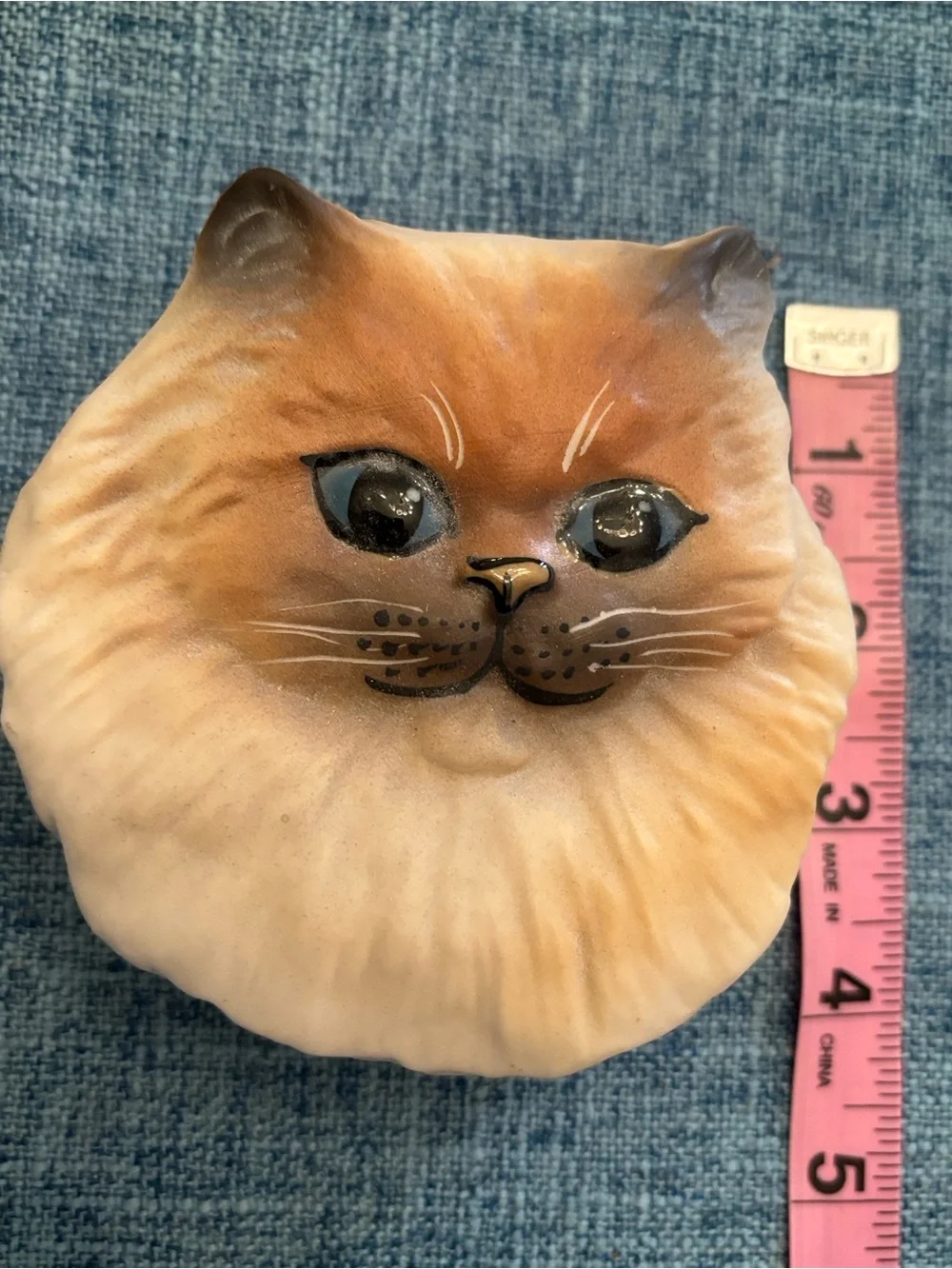 ⚫️Vintage Carol Halmy Signed Porcelain Himalayan Persian Cat Trinket Jewelry Box